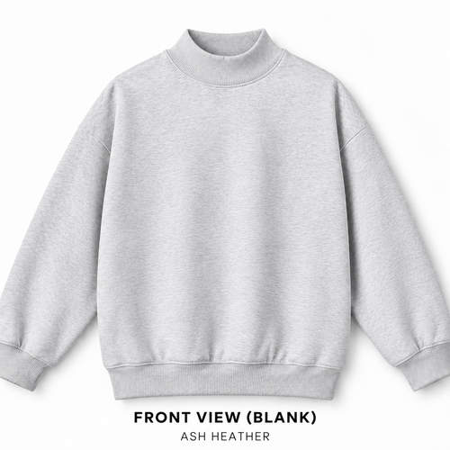 Personalized Oversized Varsity Mock-Neck Sweatshirt